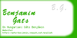 benjamin gats business card